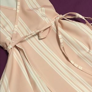 pink stripe wrap dress NWOT